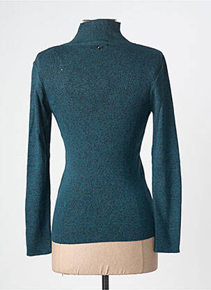 Pull tissage chiné manches longues bleu BONOBO femme