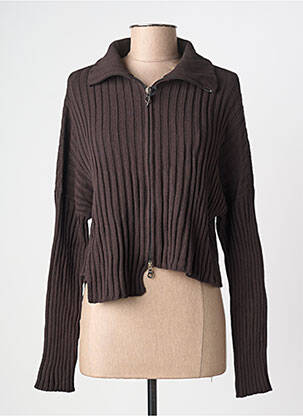 Gilet manches longues stretch marron SARAH PACINI femme