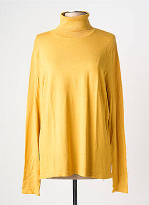 Pull col roulé coupe cintrée manches longues jaune GRAIN DE MALICE femme
