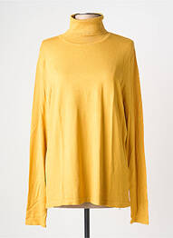 Pull col roulé coupe cintrée manches longues jaune GRAIN DE MALICE femme