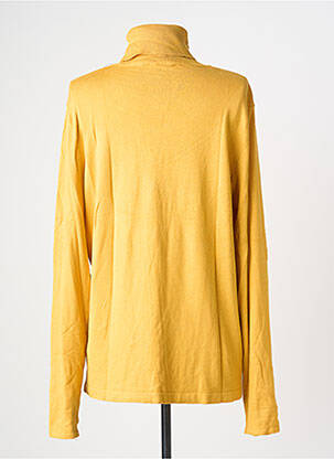 Pull col roulé coupe cintrée manches longues jaune GRAIN DE MALICE femme