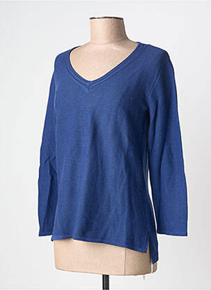 Pull coupe cintrée manches 3/4 bleu SCOTTAGE femme