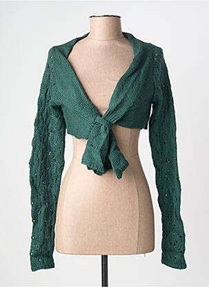 Boléro manches longues vert GRAIN DE MALICE femme