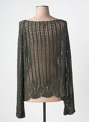 Pull coupe cintrée manches longues vert AQUARELLE femme
