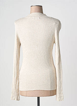Pull tissage chiné manches longues beige CACHE CACHE femme