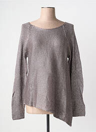 Pull tissage chiné manches longues gris CACHE CACHE femme