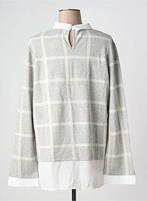 Pull tunique tissage chiné manches longues gris PHILDAR femme