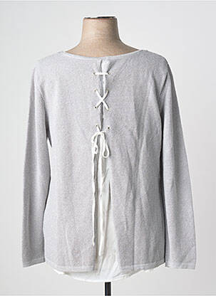 Pull coupe droite manches longues argent PHILDAR femme
