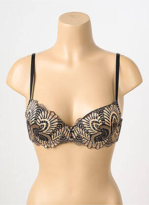 Soutien-gorge effet matière satinée haut soutien-gorge push-up noir CHARLOTT' femme