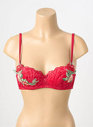 Soutien-gorge effet matière satinée haut soutien-gorge moulé rouge CHARLOTT' femme