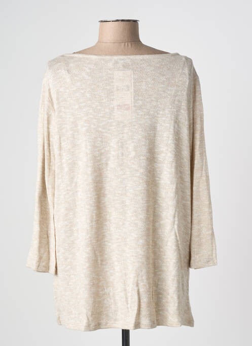Pull tunique col rond manches longues beige PHILDAR femme