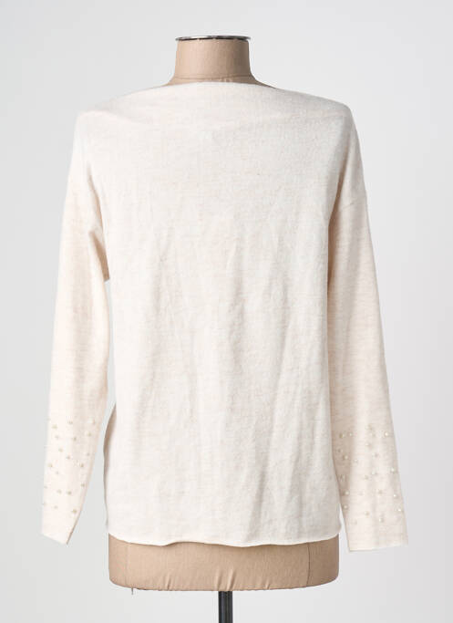 Pull tissage chiné manches longues beige PHILDAR femme