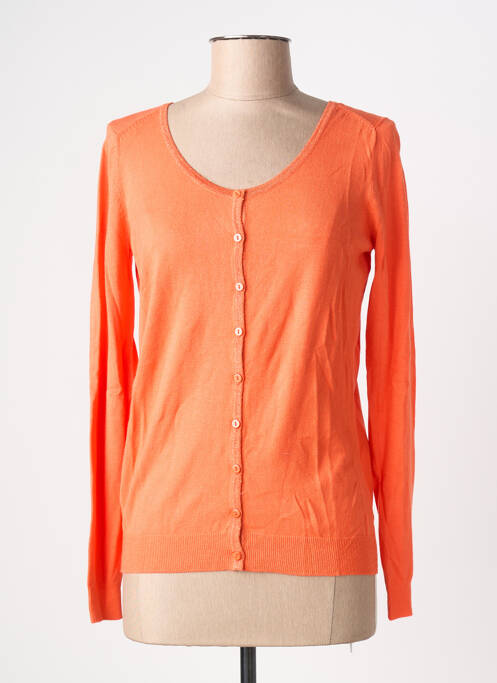 Gilet manches longues resserrée sur le bas orange PHILDAR femme