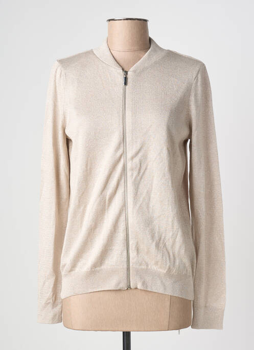 Gilet manches longues resserrée sur le bas beige PHILDAR femme