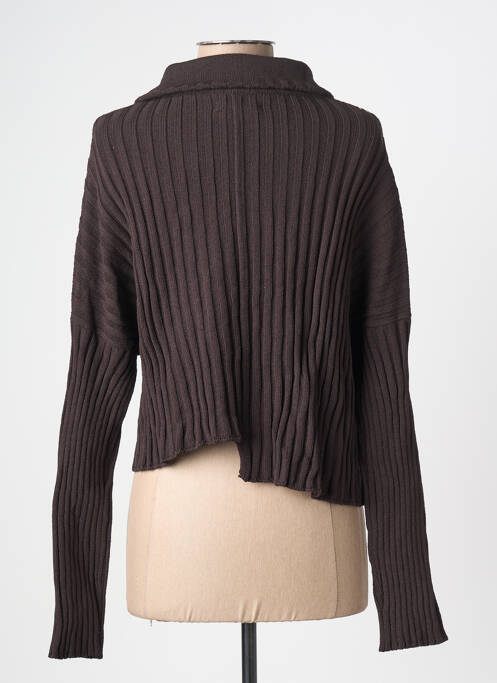 Gilet manches longues stretch marron SARAH PACINI femme