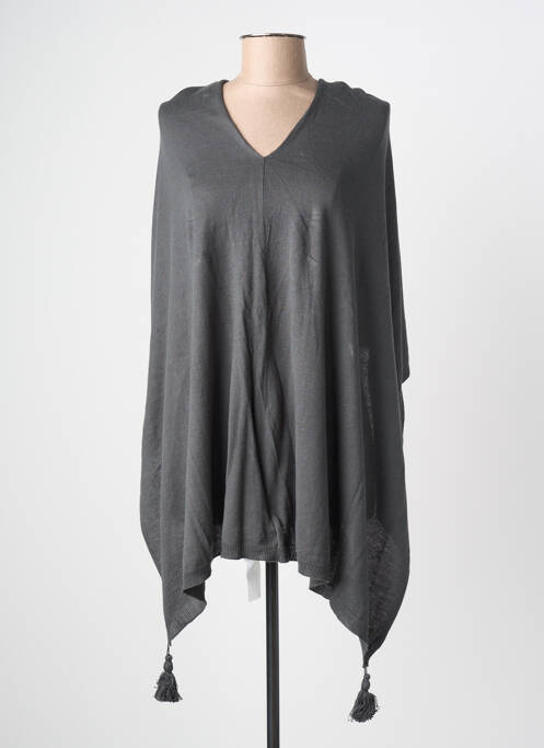 Pull tunique maille fine manches 3/4 gris BONOBO femme