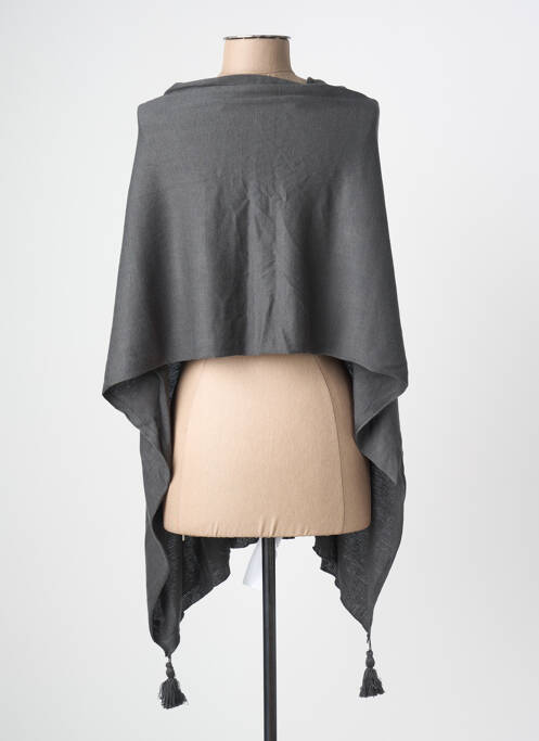 Pull tunique maille fine manches 3/4 gris BONOBO femme