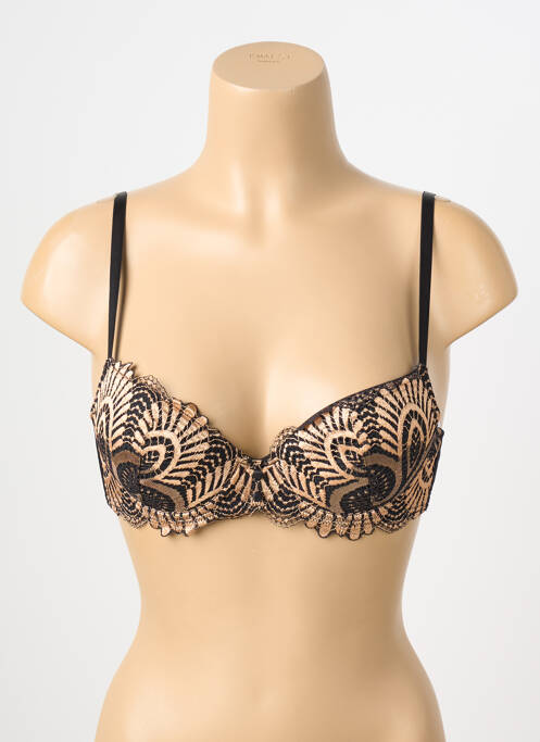 Soutien-gorge effet matière satinée haut soutien-gorge push-up noir CHARLOTT' femme