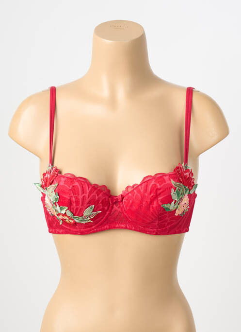 Soutien-gorge effet matière satinée haut soutien-gorge moulé rouge CHARLOTT' femme