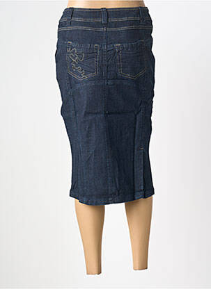 Jupe mi-longue coupe droite bleu PHILDAR femme