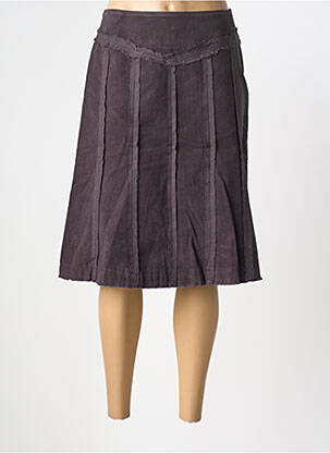 Jupe mi-longue fermeture zip latéral marron PHILDAR femme