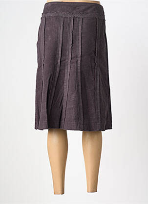 Jupe mi-longue fermeture zip latéral marron PHILDAR femme