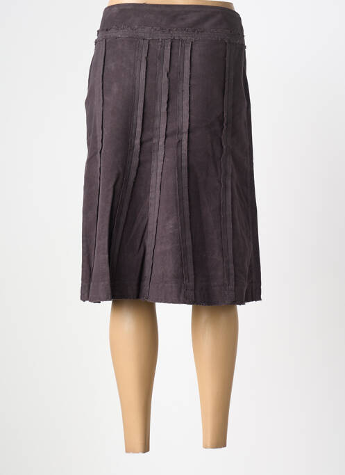 Jupe mi-longue fermeture zip latéral marron PHILDAR femme