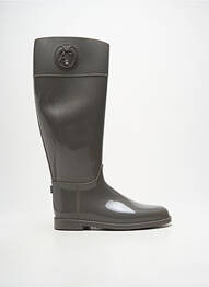Bottes tissage satiné talon plat jusqu'à 3cm gris ARMANI femme