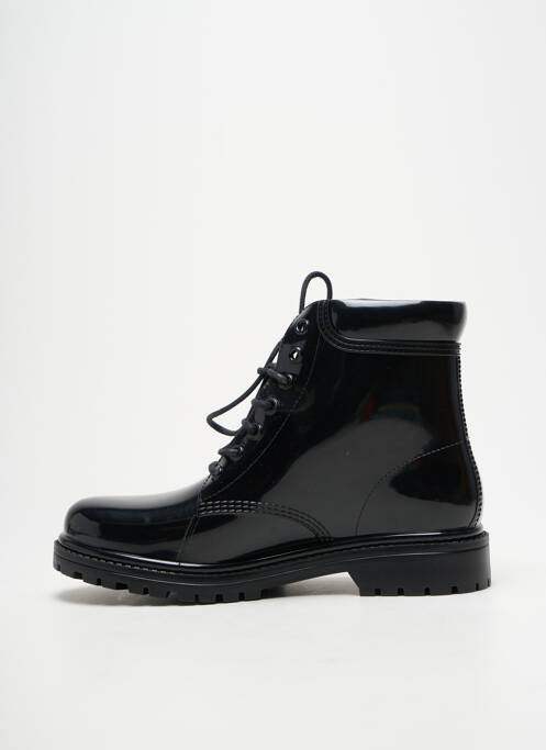 Bottines/boots tissage satiné talon plat jusqu'à 3cm noir ARMANI femme