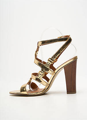 Sandales/nu pieds matière lisse talon haut de 10cm et plus or GUESS femme
