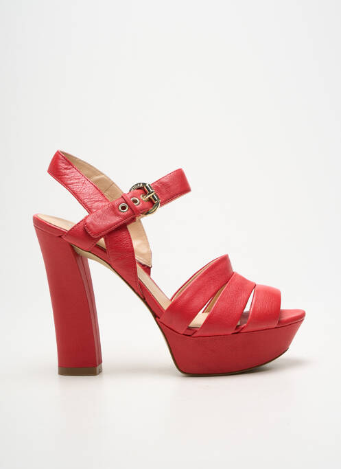 Sandales/nu pieds semi compensé talon haut de 10cm et plus rouge GUESS femme