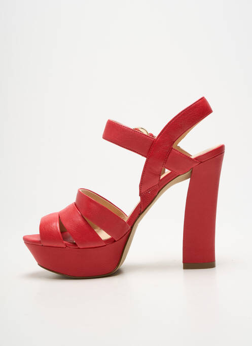Sandales/nu pieds semi compensé talon haut de 10cm et plus rouge GUESS femme