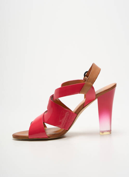 Sandales/nu pieds matière lisse talon haut de 10cm et plus rose GUESS femme