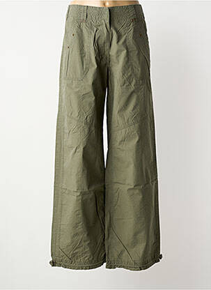Pantalon large tissage popeline taille normale vert PHILDAR femme