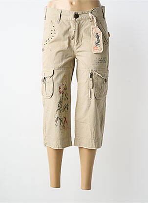 Pantacourt tissage popeline taille normale beige REPUBLICA femme