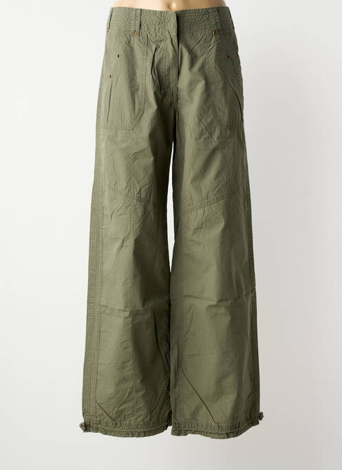 Pantalon large tissage popeline taille normale vert PHILDAR femme