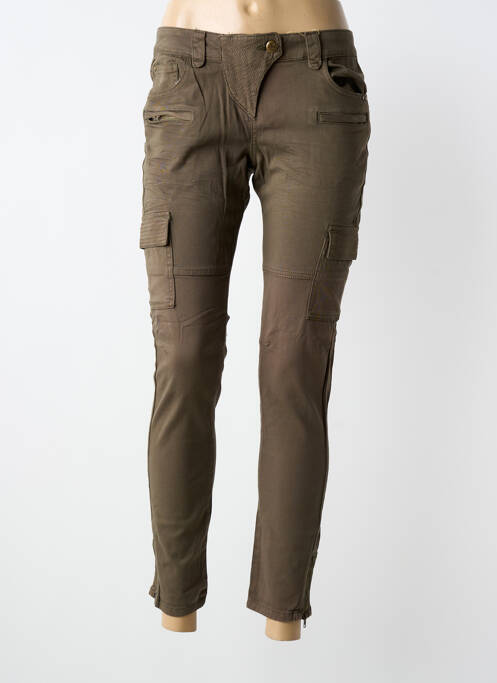 Pantalon cargo tissage popeline taille basse marron LA REDOUTE femme