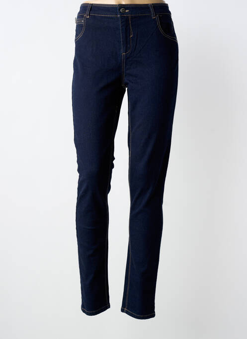 Jeans coupe slim tissage brut taille normale bleu PHILDAR femme