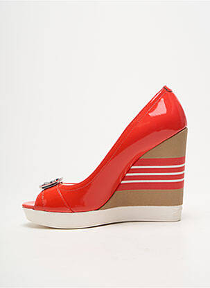 Escarpins matière lisse talon haut de 10cm et plus orange GUESS femme