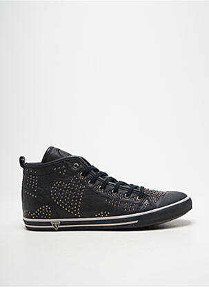 Baskets tissage satiné talon plat jusqu'à 3cm noir GUESS femme