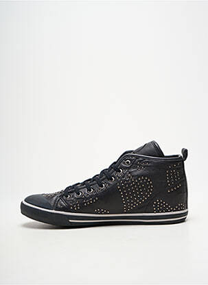 Baskets tissage satiné talon plat jusqu'à 3cm noir GUESS femme