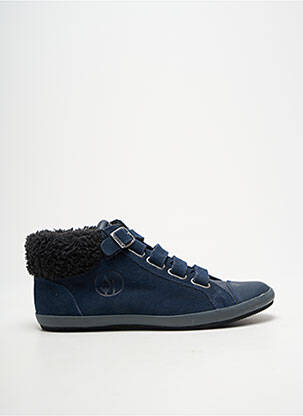 Baskets nubuck talon plat jusqu'à 3cm bleu ARMANI femme