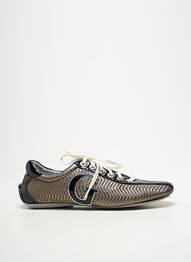 Baskets tissage satiné talon plat jusqu'à 3cm noir GUESS femme