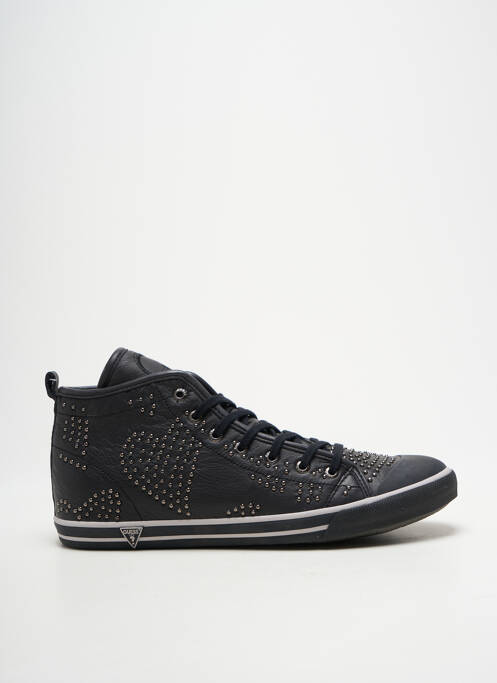 Baskets tissage satiné talon plat jusqu'à 3cm noir GUESS femme
