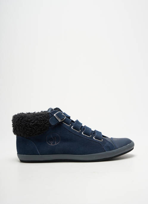 Baskets nubuck talon plat jusqu'à 3cm bleu ARMANI femme