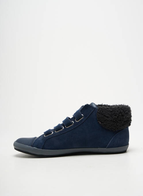 Baskets nubuck talon plat jusqu'à 3cm bleu ARMANI femme