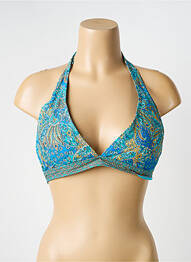 Haut de maillot de bain stretch haut soutien-gorge moulé bleu LAGON BLEU femme