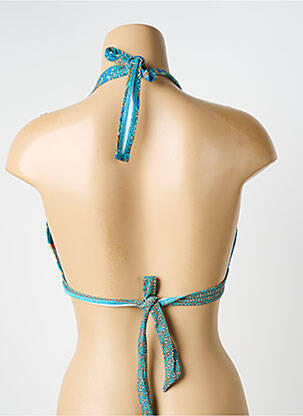 Haut de maillot de bain stretch haut soutien-gorge moulé bleu LAGON BLEU femme