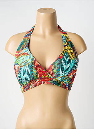 Haut de maillot de bain stretch haut soutien-gorge moulé vert LAGON BLEU femme