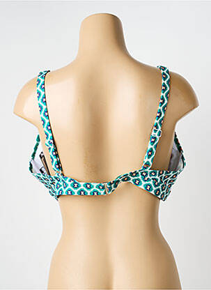 Haut de maillot de bain stretch haut soutien-gorge moulé vert LAGON BLEU femme